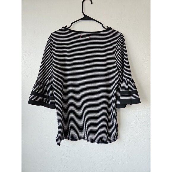 Womens Max Studio Weekend Ruffle Stripe Blouse Sz Smal Boho Office Siren Capsule - Picture 4 of 6